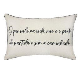 Almofada Baguete Sarja C/ Frase 190-06 35x52 Decortextil - 1