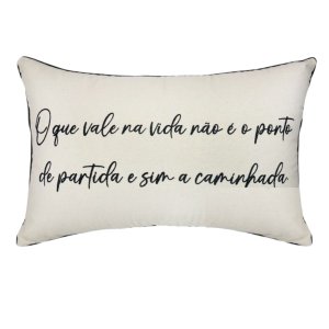 Almofada Baguete Sarja C/ Frase 190-06 35x52 Decortextil