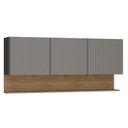 Ver imagem 1 de Armário Aéreo Line 3 Portas 150 Cm Gris Freijó - Kits Paraná