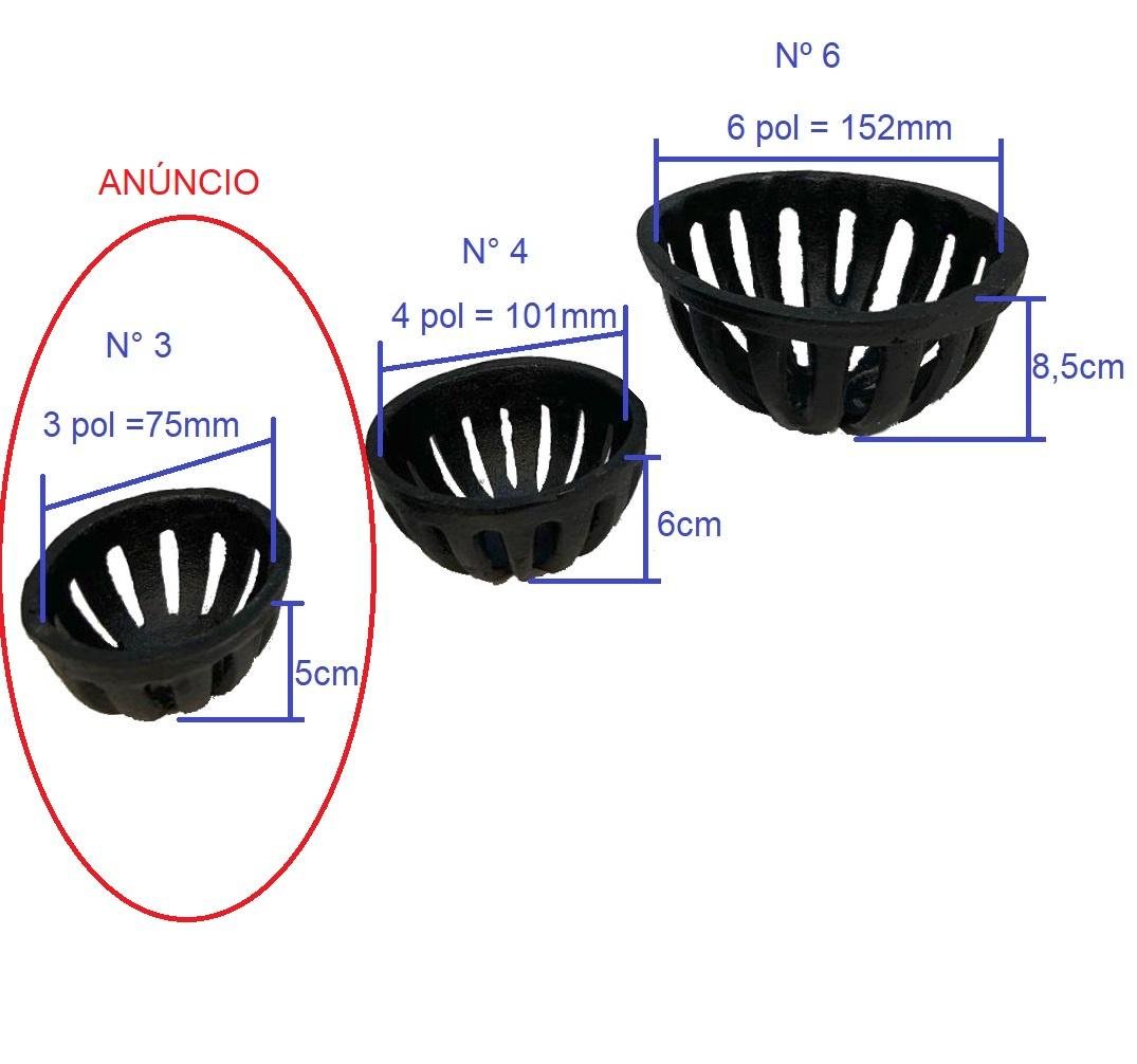 Ralo Semi Esférico Tipo Abacaxi 75 Mm Diâmetro 3 Polegadas - 3