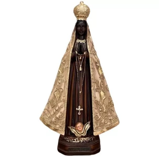 Imagem Nossa Senhora Aparecida Resina Barroca 20cm Dourada