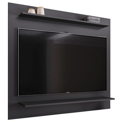 Painel para Tv Suspenso 50 Pol 120cm 2 Prateleiras Versa M24 Preto - Mpozenato