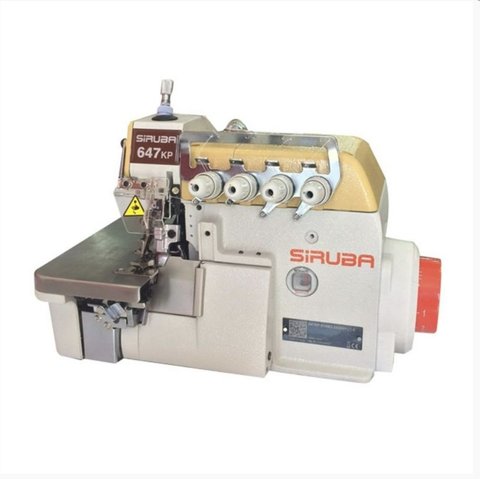 Overlock Industrial, 4 Fios, Direc Drive, Base Plana, 5500ppm Siruba-647kp