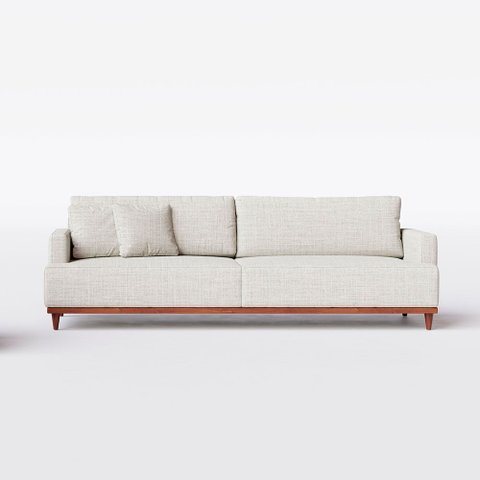 Sofá 4 Lugares Pampa Horse Living Linho Bege 268cm