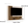 Painel Sala Para TV até 43 Polegadas 5119 Smart - Off White / Nature - JM Casa dos Moveis - 2