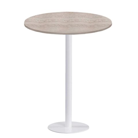 Mesa Pisa Beta Bistrô Fratini 107,50cm (a) Disco Redondo Branco Tampo Mdp Redondo Castanheira 80cm