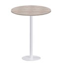Ver imagem 1 de Mesa Pisa Beta Bistrô Fratini 107,50cm (a) Disco Redondo Branco Tampo Mdp Redondo Castanheira 80cm