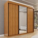 Ver imagem 1 de Guarda-Roupa Casal 3 Portas de Correr 4 Gavetas Manaus Marrom/Cinamomo/Off White