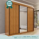 Ver imagem 7 de Guarda-Roupa Casal 3 Portas de Correr 4 Gavetas Manaus Marrom/Cinamomo/Off White