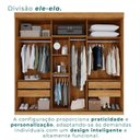 Ver imagem 6 de Guarda-Roupa Casal 3 Portas de Correr 4 Gavetas Manaus Marrom/Cinamomo/Off White
