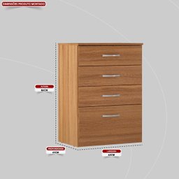 Cômoda Astral 4 Gavetas Amêndola Touch Demóbile - Bela Móveis - 6