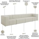 Ver imagem 4 de Sofá 4 Lugares para Sala Living Modular 352cm Lancaster F04 Linho Cru - Lyam Decor