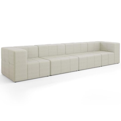 Sofá 4 Lugares para Sala Living Modular 352cm Lancaster F04 Linho Cru - Lyam Decor