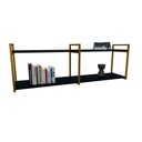 Ver imagem 2 de Nicho Industrial 2 Prateleiras Copacabana Ferro Dourado Tampo Preto 120cm
