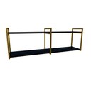 Ver imagem 1 de Nicho Industrial 2 Prateleiras Copacabana Ferro Dourado Tampo Preto 120cm