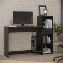 Ver imagem 1 de Conjunto de Escritório 2 Peças Smart Office Mesa e Armário Livreiro - Preto e Cedro