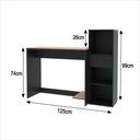 Ver imagem 3 de Conjunto de Escritório 2 Peças Smart Office Mesa e Armário Livreiro - Preto e Cedro