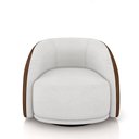 Ver imagem 6 de Kit 2 Poltronas Decorativas Jenny Base Giratória em Metal Preto Bouclê Branco/marrom G45 - Gran Belo