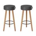 Ver imagem 1 de Kit 2 Banquetas Alta Genebra Balcão Bar Bancada Bistrô Gourmet Estrutura Pés Madeira Natural – Cores