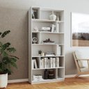 Ver imagem 1 de Estante Livreiro Home Office 90x187,5cm com 12 Nichos Branco BE44