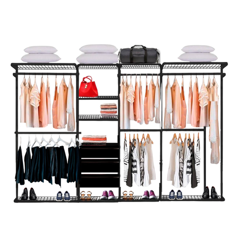 Closet Aramado - Linear Clr 250 com Gaveta - 3,10m - Preto