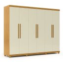 Ver imagem 2 de Guarda Roupa 2,73 Gelius Absolut New 6 Portas com Pés Naturale/off White - Mdf