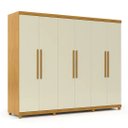 Ver imagem 2 de Guarda Roupa 2,73 Gelius Absolut New 6 Portas com Pés Naturale/off White - Mdf