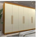 Ver imagem 1 de Guarda Roupa 2,73 Gelius Absolut New 6 Portas com Pés Naturale/off White - Mdf