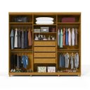 Ver imagem 3 de Guarda Roupa 2,73 Gelius Absolut New 6 Portas com Pés Naturale/off White - Mdf
