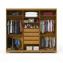 Ver imagem 3 de Guarda Roupa 2,73 Gelius Absolut New 6 Portas com Pés Naturale/off White - Mdf