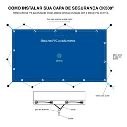 Capa de Piscina 3x9,5 Proteção PVC 500 Micras Suporta 300Kg - 6