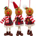 Ver imagem 1 de Kit 6 Pendentes Biscoito Xadrez Árvore Natal Decoração 17cm