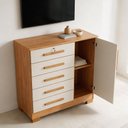 Ver imagem 3 de Cômoda Multiuso Quarto Infantil Solteiro e Casal Compacta e Reforçada Moderna Royale Cedro/Off White