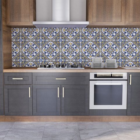 Papel de Parede Adesivo Azulejo Decorativo Ideal para Cozinhas e Banheiros - 10 Metros