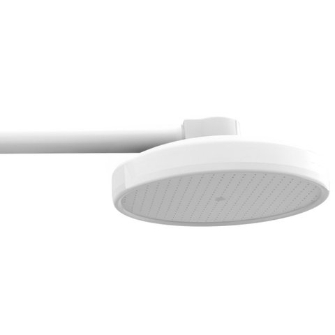 Chuveiro Ducha Fria Redondo 22cm Branco + Suporte de Canto Porta Shampoo Branco + Veda Rosca