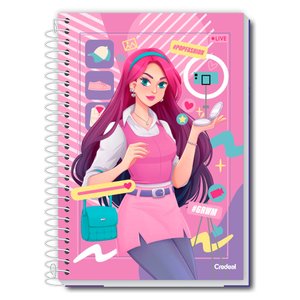 Caderno Universitário Feminino Pop Fashion 280f/20 Matérias Credeal