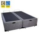 Ver imagem 2 de Cama Box Baú Casal Bipartido Suede Cinza Emth 138x188x40