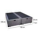 Ver imagem 5 de Cama Box Baú Casal Bipartido Suede Cinza Emth 138x188x40