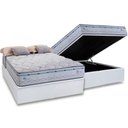 Ver imagem 1 de Cama Box Baú Casal: Colchão Molas Herval Maxspring Oslo + Base CRC Courano Branco(138x188)