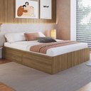 Ver imagem 3 de Cama de Casal com Baú 4 Portas para Colchão 188x138cm Multimóveis Cr40132 Mel