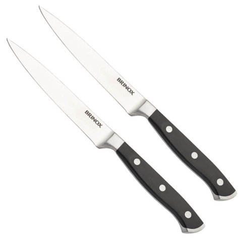 Kit 2 Facas para Cozinha 5' Brinox Infinity Inox Restaurante Buffet Legumes 24cm