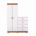 Ver imagem 1 de Cômoda Solteiro Sapateira Multiuso Roupeiro Cristal 02 Portas 04 Gavetas Branco Camarim Vila Rica