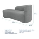 Ver imagem 3 de Recamier Curvo Orgânico 140cm 2 Lugares Lado Esquerdo para Sala de Estar Bouclé Paris