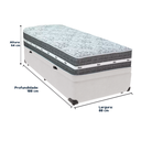 Ver imagem 3 de Cama Box Baú Branco e Colchão Black Graphite Molas Ensacadas Solteiro 88x188x27 Anjos