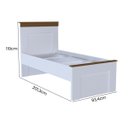 Ver imagem 2 de Conjunto Cômoda e Cama de Solteiro England MDF 4 Gavetas Branco/Freijó