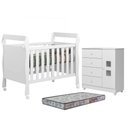 Ver imagem 1 de Berço Americano Soninho com Cômoda Life Branco Acetinado Colchão Americano Sleep - Tigus
