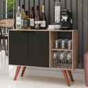 Ver imagem 6 de Balcão Buffet Cantinho do Café Bianca Preto/freijó Z34 - Mpozenato