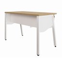 Ver imagem 4 de Mesa Escrivaninha 150cm x 60cm com Gaveteiro Suspenso e Tampo Chanfrado F5 Office Cor:Macadâmia com