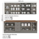 Ver imagem 4 de Cozinha Modulada 9 Pecas 240cm Ce856 Americana Henn Cinza Nature