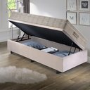 Ver imagem 3 de Base Box Baú 88x188 Suede com Colchão Airtech Ortobom Molas Ensacadas